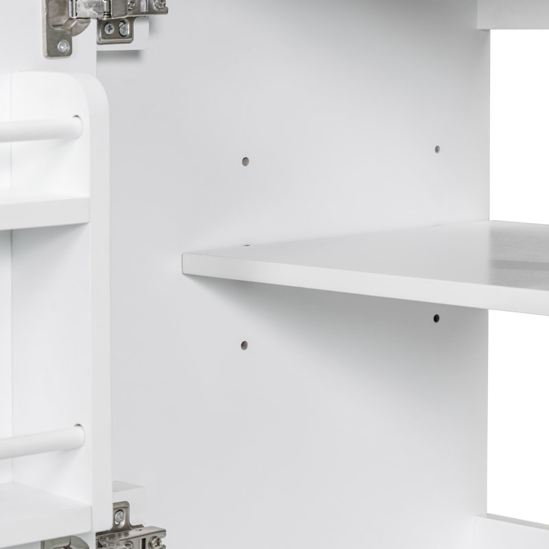 Ensemble de meuble-lavabo de 30 po avec lavabo, armoire de salle de bain multifonctionnelle avec portes et tiroir, cadre solide et panneau de fibres à densité moyenne, gris