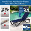Méridienne d'extérieur Kozyard, structure entièrement en aluminium et tissu textilène, méridienne inclinable réglable entièrement plate pour la piscine, le bain de soleil et la cour arrière, bleu marine, 2 chaises + table-1031999643