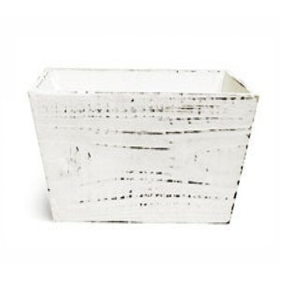 Boîte à fleurs rectangulaire blanche vieillie