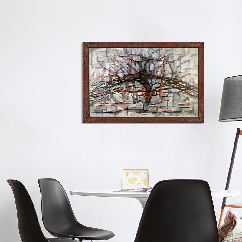 Tree, 1911 by Piet Mondrian - Wrapped Canvas Print, Brown Framed, 66.04 cm H x 45.72 cm W