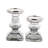 Glass Handmade Turned Style Pillar Candle Holder with Faux Mercury Glass Finish 2 - Pieces-1684789438