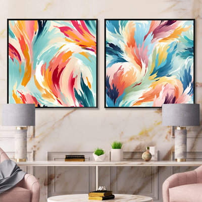 Cormach - Ensemble de 2 collages carrés botaniques abstraits