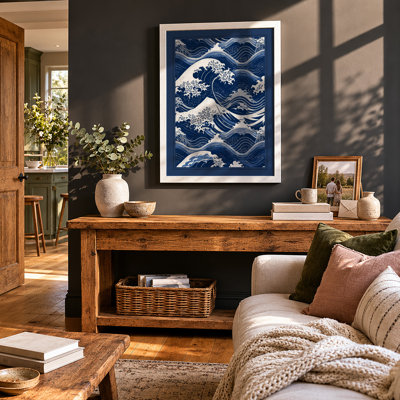 Waves in Motion Japandi - Framed Print