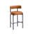 30" Modern Faux Leather Upholstered Bar Stool with Curved Low Back and Metal Frame-992528421-992528423