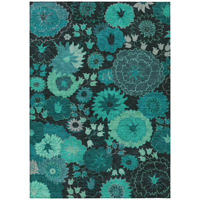 Machine Washable Indoor/Outdoor Chantille ACN2295 Floral Rug