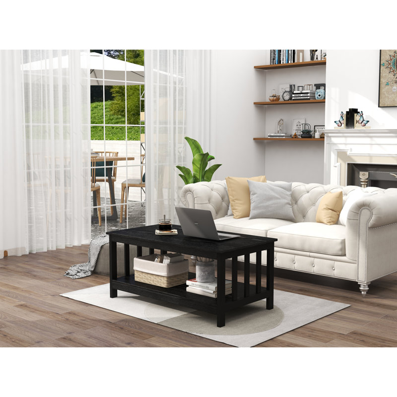 Table basse Briaroaks, Noir, H 18,1 po x L 39,9 po x l 22,04 po, Noir