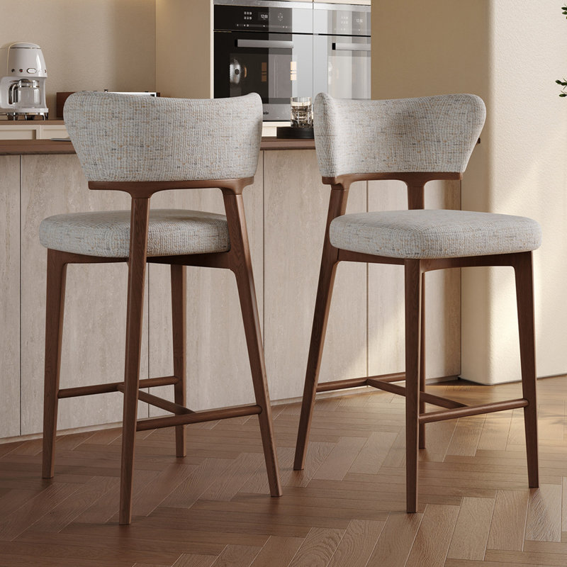Chaise d'appoint à dossier bas en noyer (ensemble de 2), Noyer, 40.55"
