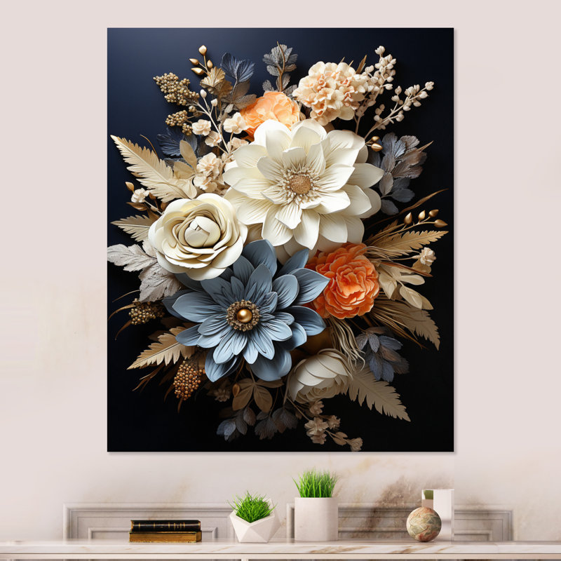 Bohemian Art Bohemian Bouquet II - Décoration murale abstraite en métal, H 32 po x l 16 po x P 1 po