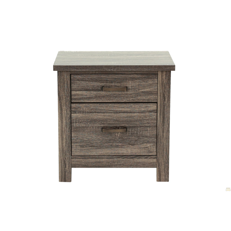Table de chevet en bois avec table de chevet et 2 tiroirs de rangement