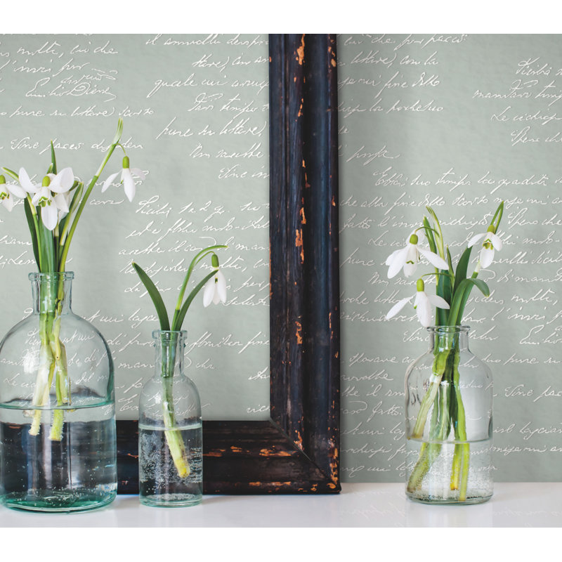Papier peint remarquable, Vert/blanc
