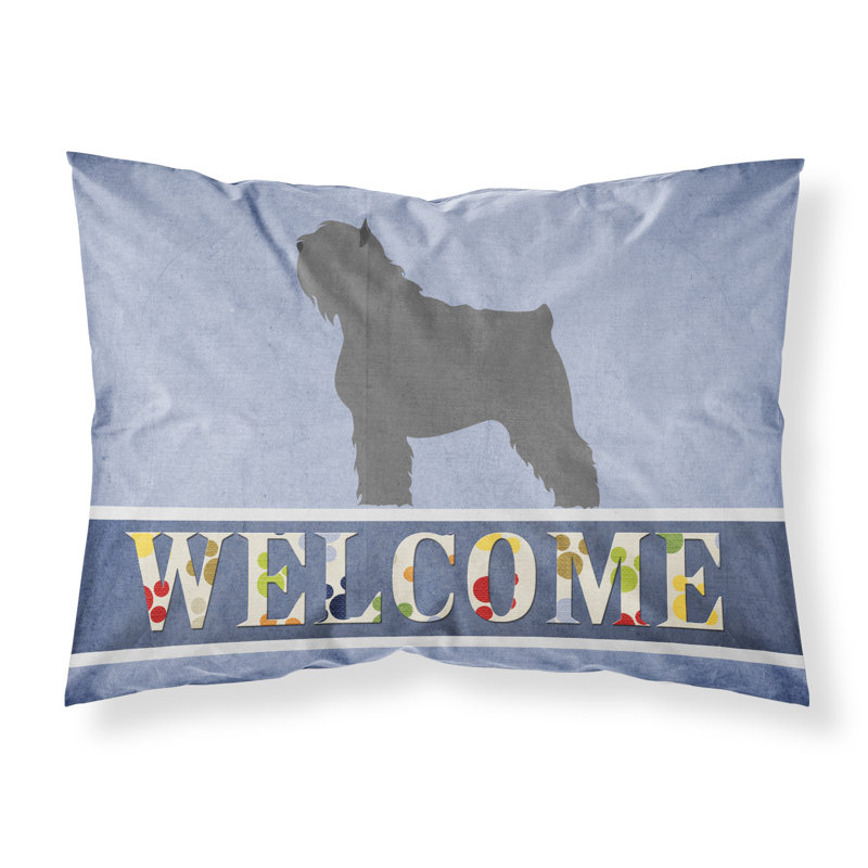 Taie d’oreiller welcome, Bouvier des Flandres brun
