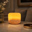 Lampe de table cylindrique en marbre de jade ambre naturel, veilleuse à DEL à intensité variable à 3 niveaux, lampe de chevet en pierre de jade rechargeable USB-C, lampe d'ambiance sans fil portable pour une utilisation intérieure et extérieure