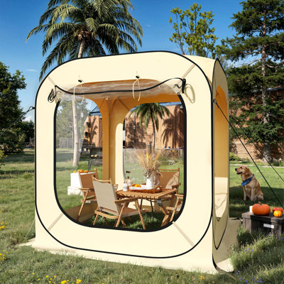 Tente de sport escamotable 6 pi x 6 pi, abri portatif et imperméable pour 2 à 3 personnes, tente à bulles extérieure résistante au vent et à la pluie pour les événements sportifs, le camping, le patio et la cour arrière