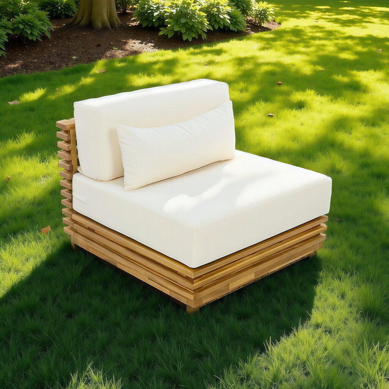 Coussins hydrofuges surdimensionnés simples en bois d'acacia
