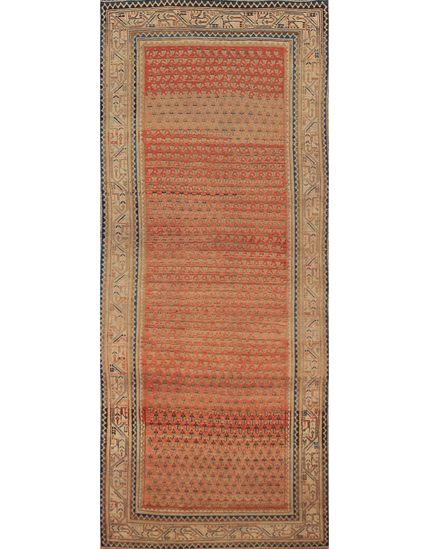 Tapis de couloir géométrique en laine Boteh