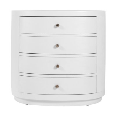 Nora 28 in. W Oval Wood 4 Drawer Nightstand, Antique Coffee