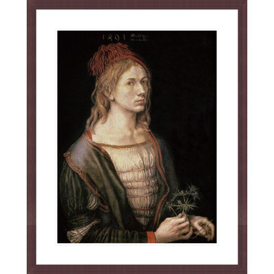 Self Portrait with a Thistle by Albrecht Dürer -Framed Giclee Print