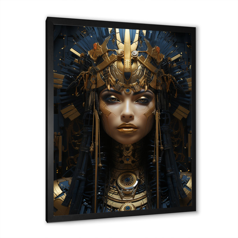 Égypte, anciens mystères Pharaon II sur toile, H 32 po x l 24 po x P 1 po, Cadre photo noir