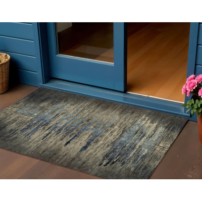 Tapis extérieur lavable abstrait 3 pi x 5 pi café