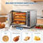 Commercial 4-Tier Countertop Convection Oven – Toaster & Air Fryer Combo with Front Glass Door, 1750W, Includes Trays & Wire Racks, 2.3 cu ft / 68L Half-Size Kitchen Appliance