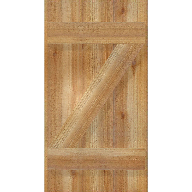 TimberCraft 5 3/8 "planches jointes avec n-lattes avec barre en Z, cèdre rouge de l'Ouest (par paire), 16 1/8 po, 30 po