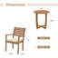 Ensemble de table et chaises d'extérieur en bois d'acacia Ammons