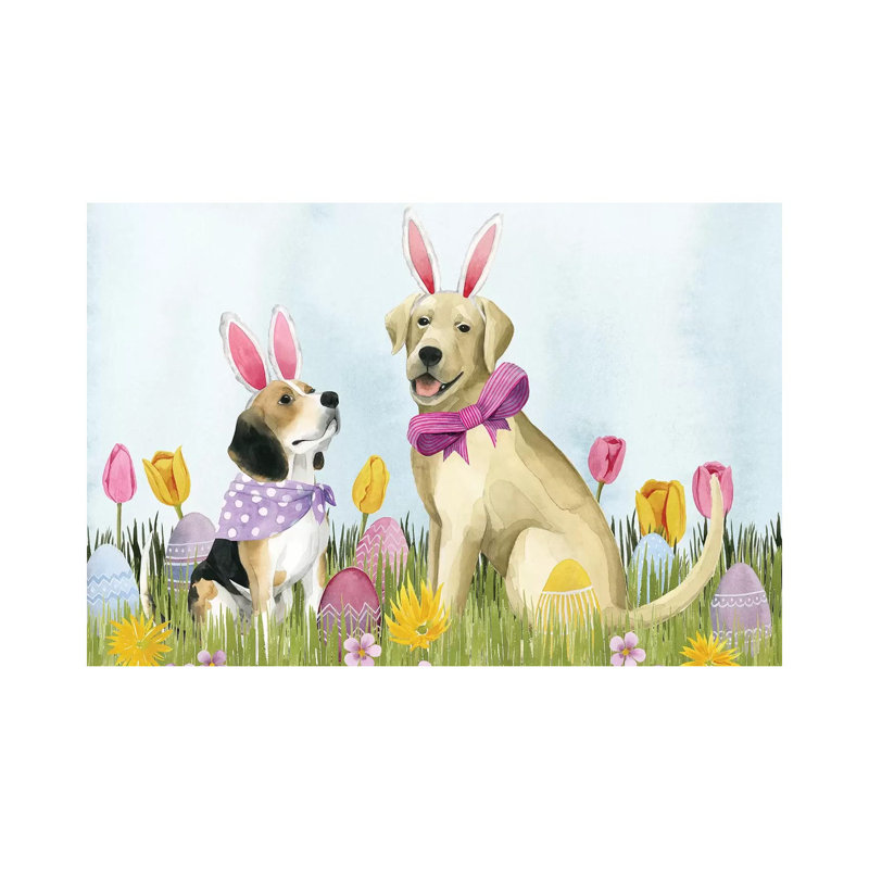 " Puppy Easter Collection A " by Grace Popp Painting Print, 40" H x 26" W x 1.5" D