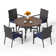 Alyah Rectangular 4 - Person 44" Long Dining Table with Cushions