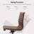 Mid Back Genuine Leather Armless Desk Chair with Aluminum Frame, Armless Task Chair-2113788615