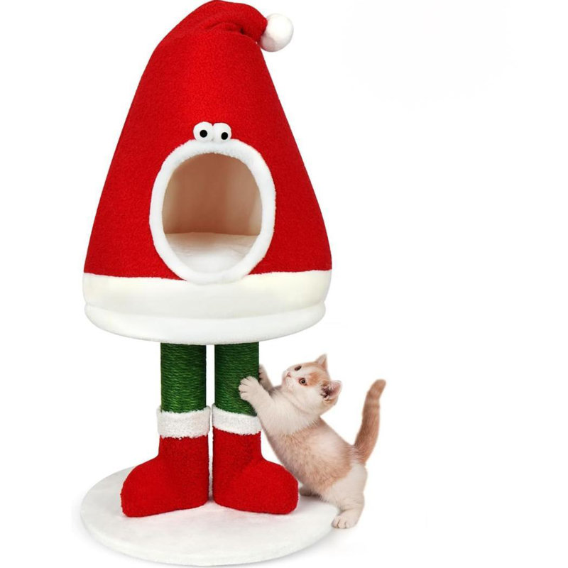 Christmas Cat Scratching Post, Cat Tree Activity Center