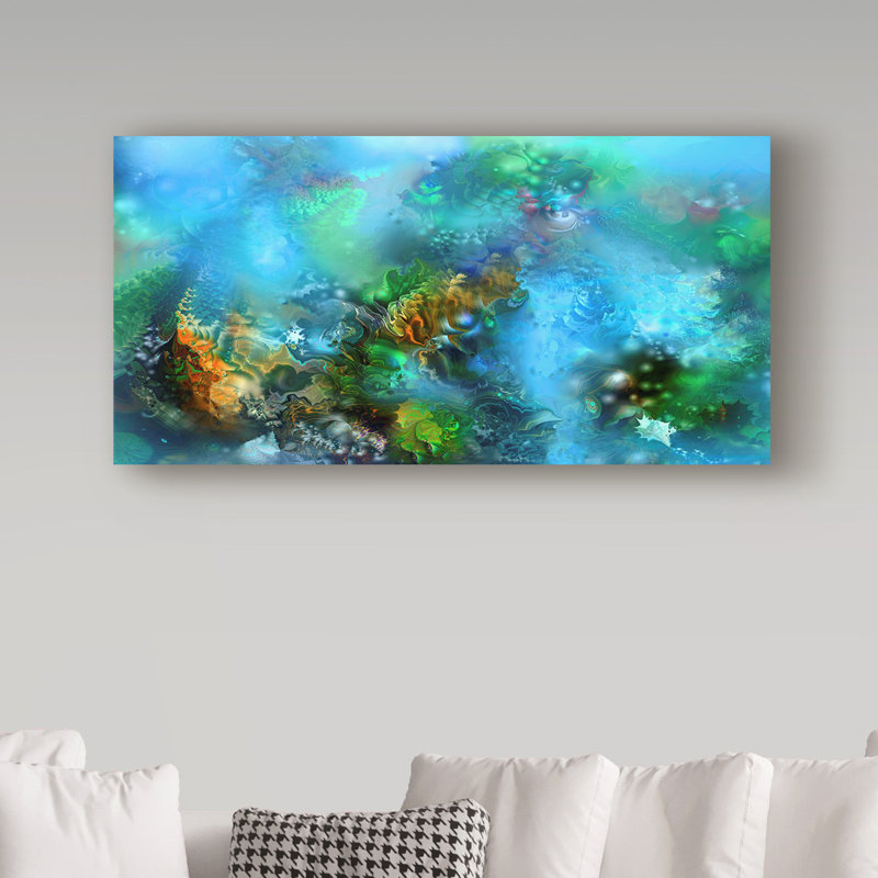 «Coral Reef 34» de Juriel, impression sur toile tendue, H 12 po x l 24 po