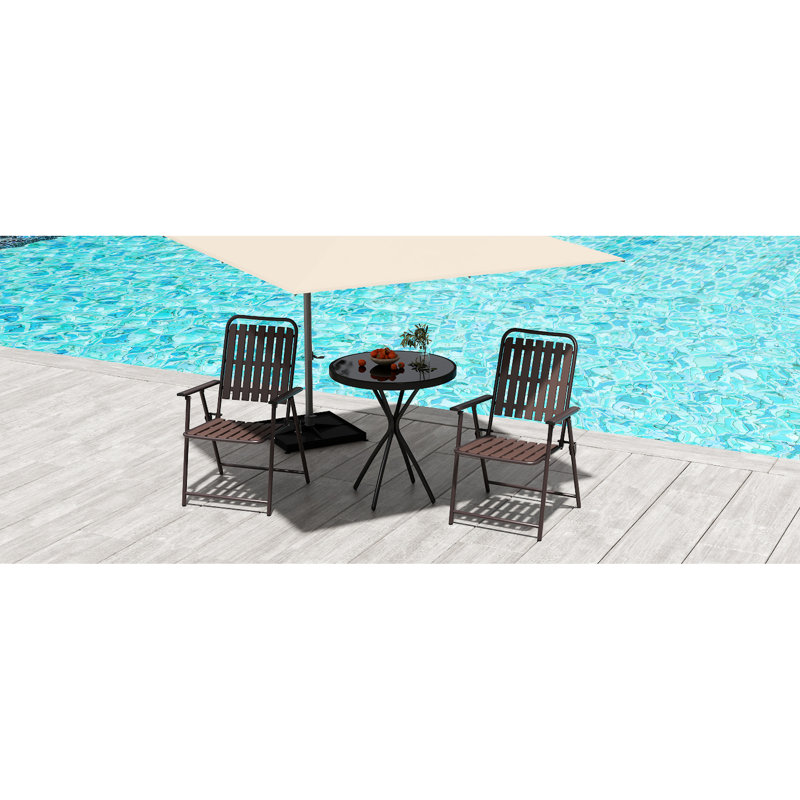 2 chaises pliantes d'une capacité de 350 lb, résistantes aux intempéries, assemblage nul, plat pour table en verre et cabanon, support, protection, installation rapide sur petit jardin