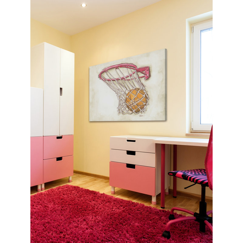 Basketball Swish Hand-Stretched Canvas Art Print