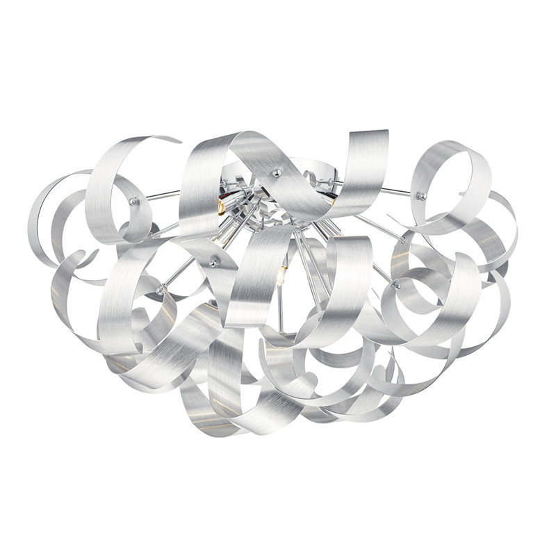 Mcelroy Flush Mount, Brushed Aluminium, 4