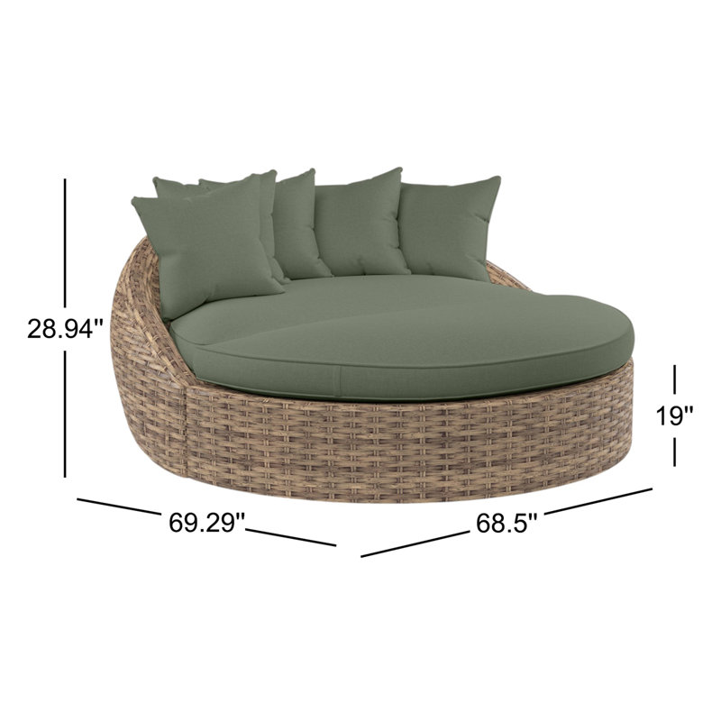 Lit de jour rond Havana, Cast sauge Sunbrella®