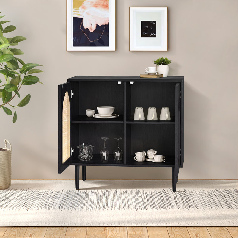 2 - Door Standard Accent Cabinet, Black