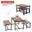 Ensemble de salle à manger 3 pièces peu encombrant pour 4 personnes, table avec 2 bancs, style Mid-Century moderne, structure en métal, espace compact-301118993-301118994