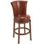 Tabourets de bar pivotants à dossier haut avec siège rembourré en cuir véritable pleine fleur et repose-pieds en bois massif, tabouret de bar pour îlot de cuisine et pub-897136916-882781795