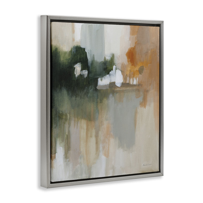 Art mural sur toile "Forest Secrets Abstraction Floater" par Yvette St. Amant, Cadre flottant gris lustré, H 31 po x l 25 po