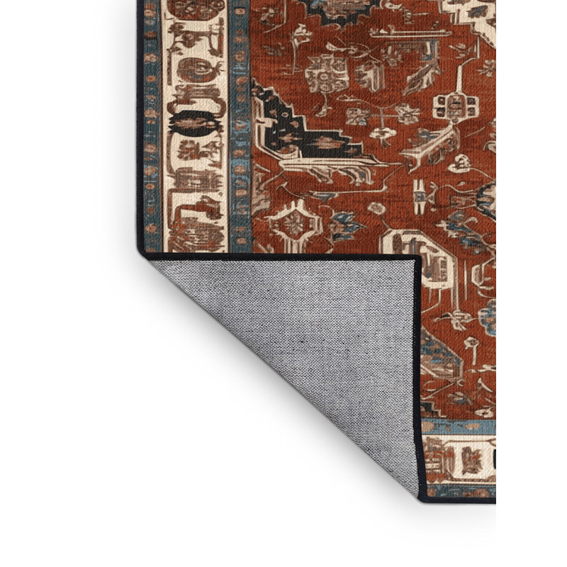 Tapis brun lavable à la machine, Rond 3 pi
