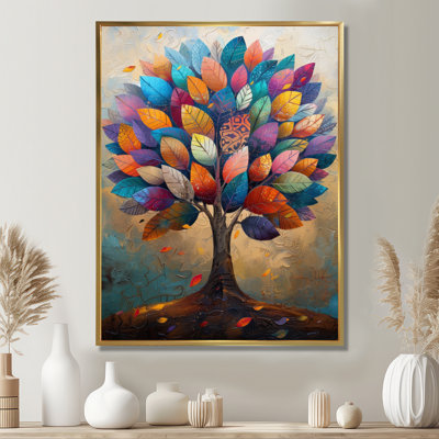 Arbre coloré de la vie III - Arbre de vie, art mural sur toile, art mural, salon
