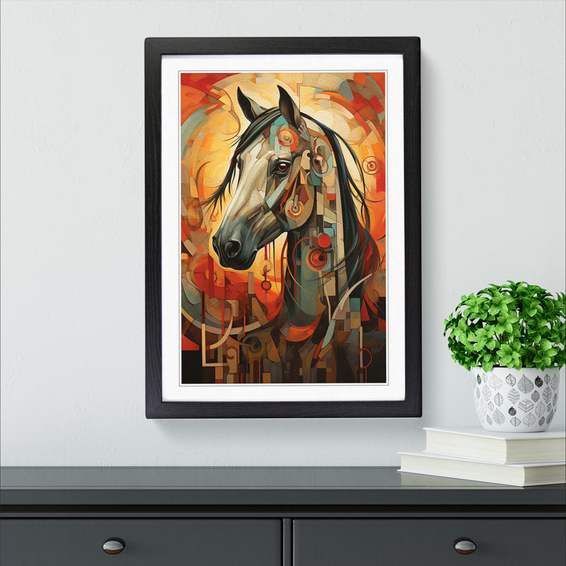Horse Symbolism - Framed Print, Black Framed, 64cm H x 46cm W x 2cm D