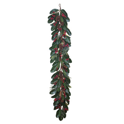 Christmas Magnolia With Berry Cone Garland