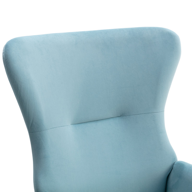 Chaise berçante Edsol, Velours bleu