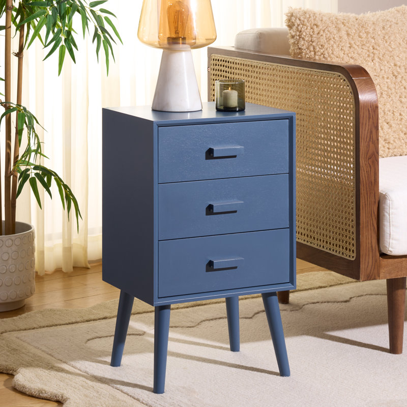 Commode à 3 tiroirs Dannel, Bleu
