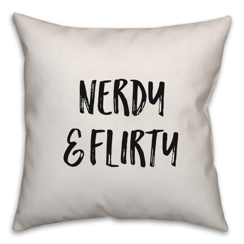 Coussin Nerdy & Flirty, 16 po x 1 po