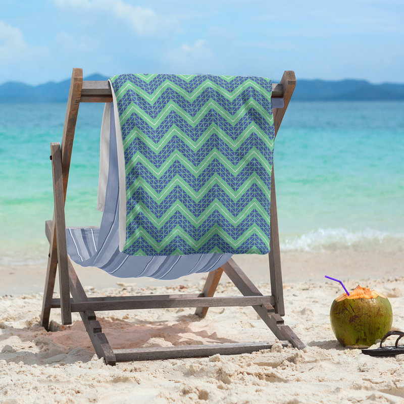 Serviette de plage Stephenie, Vert et bleu