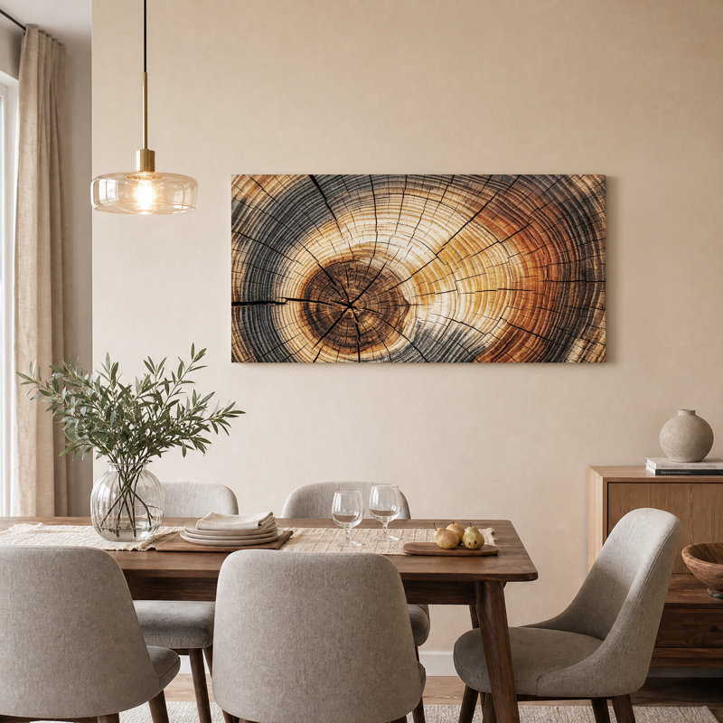 Art mural sur toile brun, 58“W x 28”H