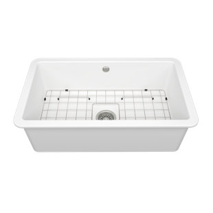 Sotto 32 1.0Bowl Ceramic Undermount Kitchen Sink, with Waste, Bottom Grid-813x480mm