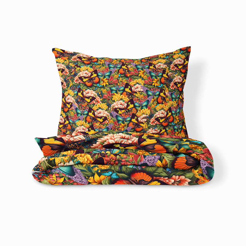 Floral Duvet Cover, King Duvet Cover + 2 King Shams